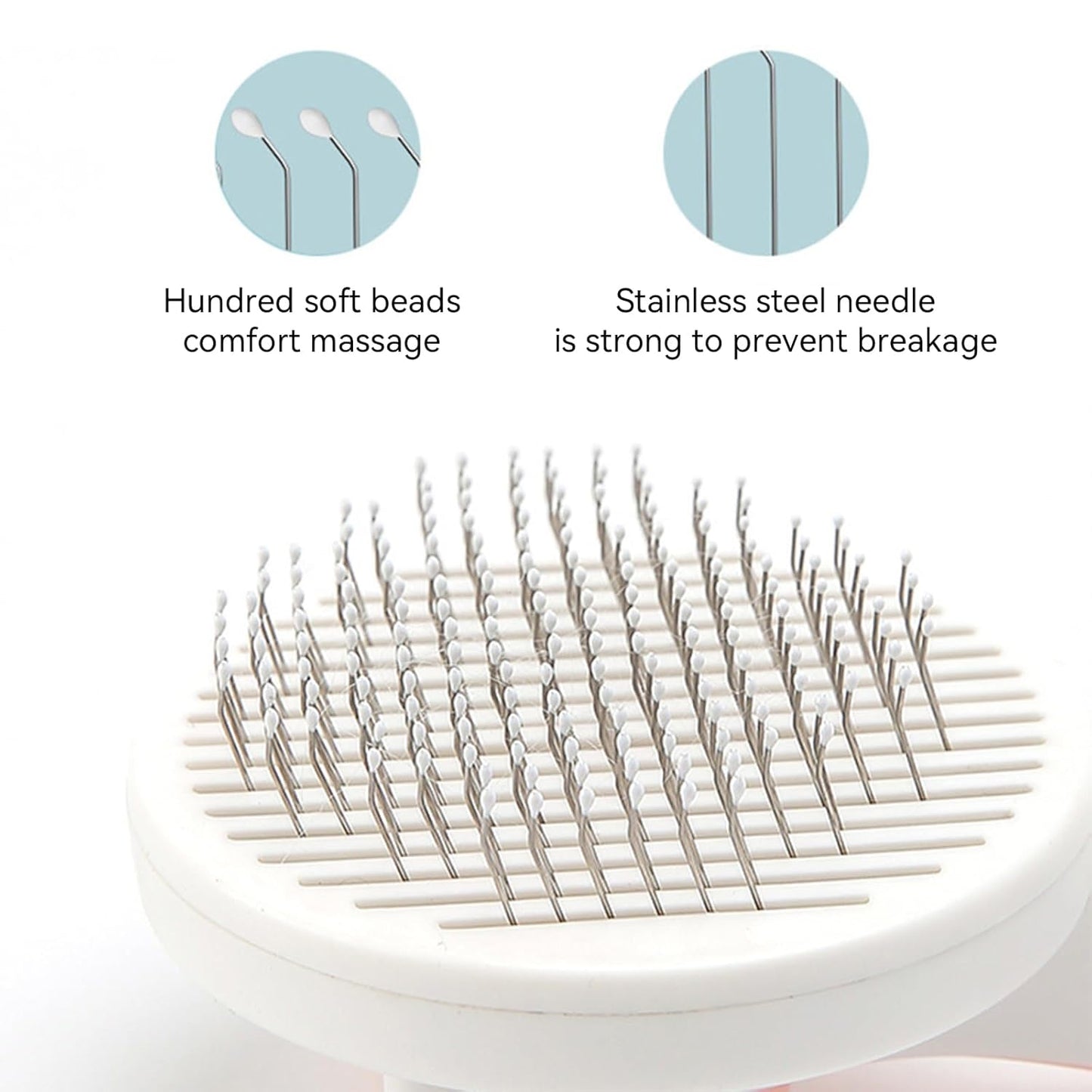 Pet Grooming Brush, Self Cleaning Slicker Brush for Dogs Cats, Gently Removes Loose Undercoat, Mats Tangled Hair, for Pet Massage- Upgraded (Pink)