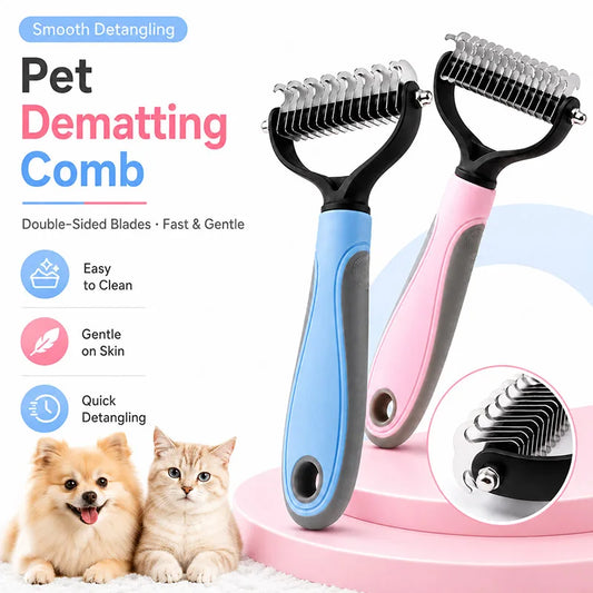 Professional Pet Deshedding Brush Dog Hair Remover Pet Hair Knot Cutter Puppy Cat Comb Brushes Dogs Grooming Shedding Supplies